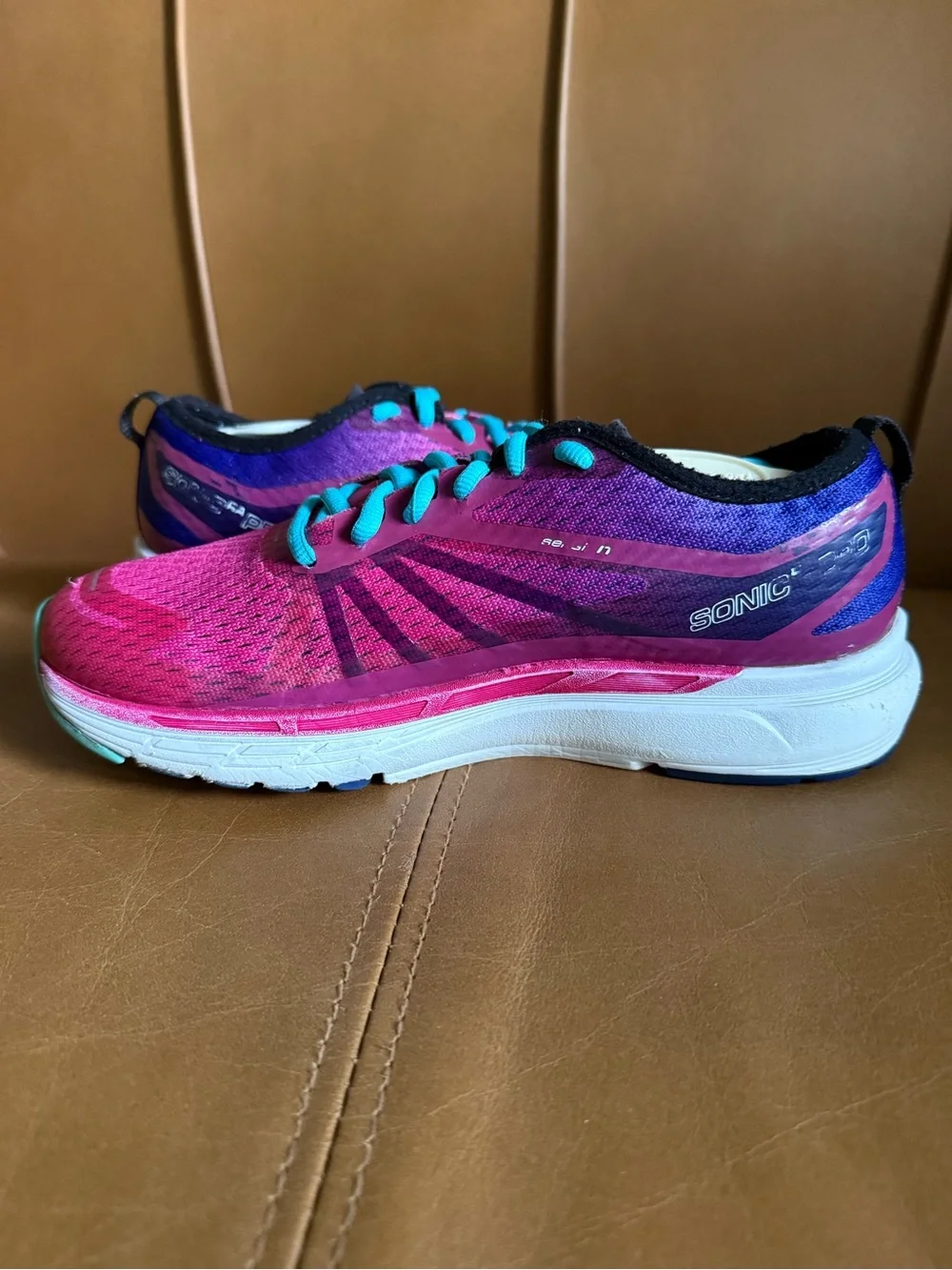 Salomon Sonic RA Pro Women's Vibrant Pink and Teal Athletic Shoes, Womens Size 6